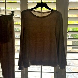 Love Stitch Lounge Set-Gray Long Sleeve Top with Matching Pants